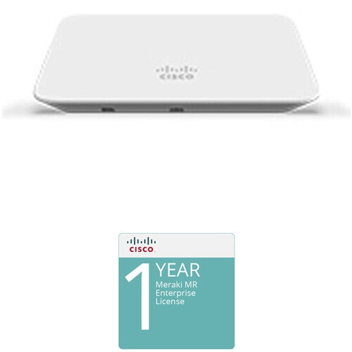 Cisco Meraki MR20 Cloud Managed WiFi Access Point with 1 Year Enterprise License - High Performance Wireless Networking for Offices, Schools & Smart Homes