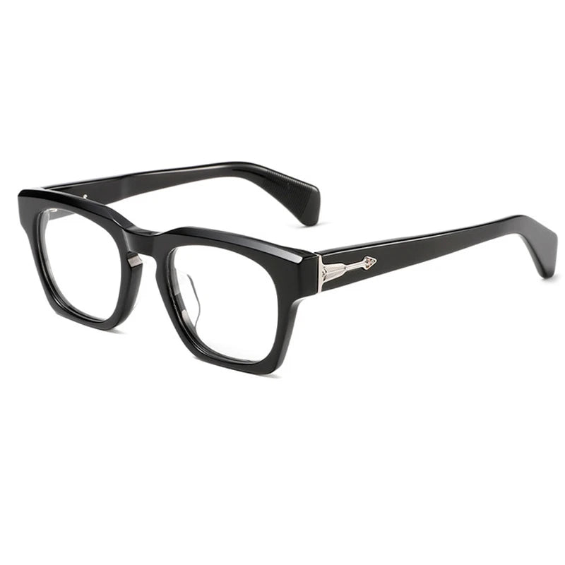 Aror Unisex Full Rim Square Thick Acetate Eyeglasses 49305 - Classic Browline Frames for Men & Women - Perfect for Office, Reading & Fashion Accessories
