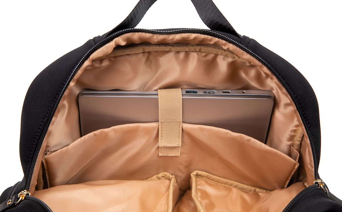 Sarah Wells Fiona Breast Pump Backpack - Insulated Neoprene Nursing Bag with Machine Washable Design, Pocket-in-Pocket Organization for Pumping Moms (Black) | Perfect for Work, Travel & On-the-Go Breastfeeding