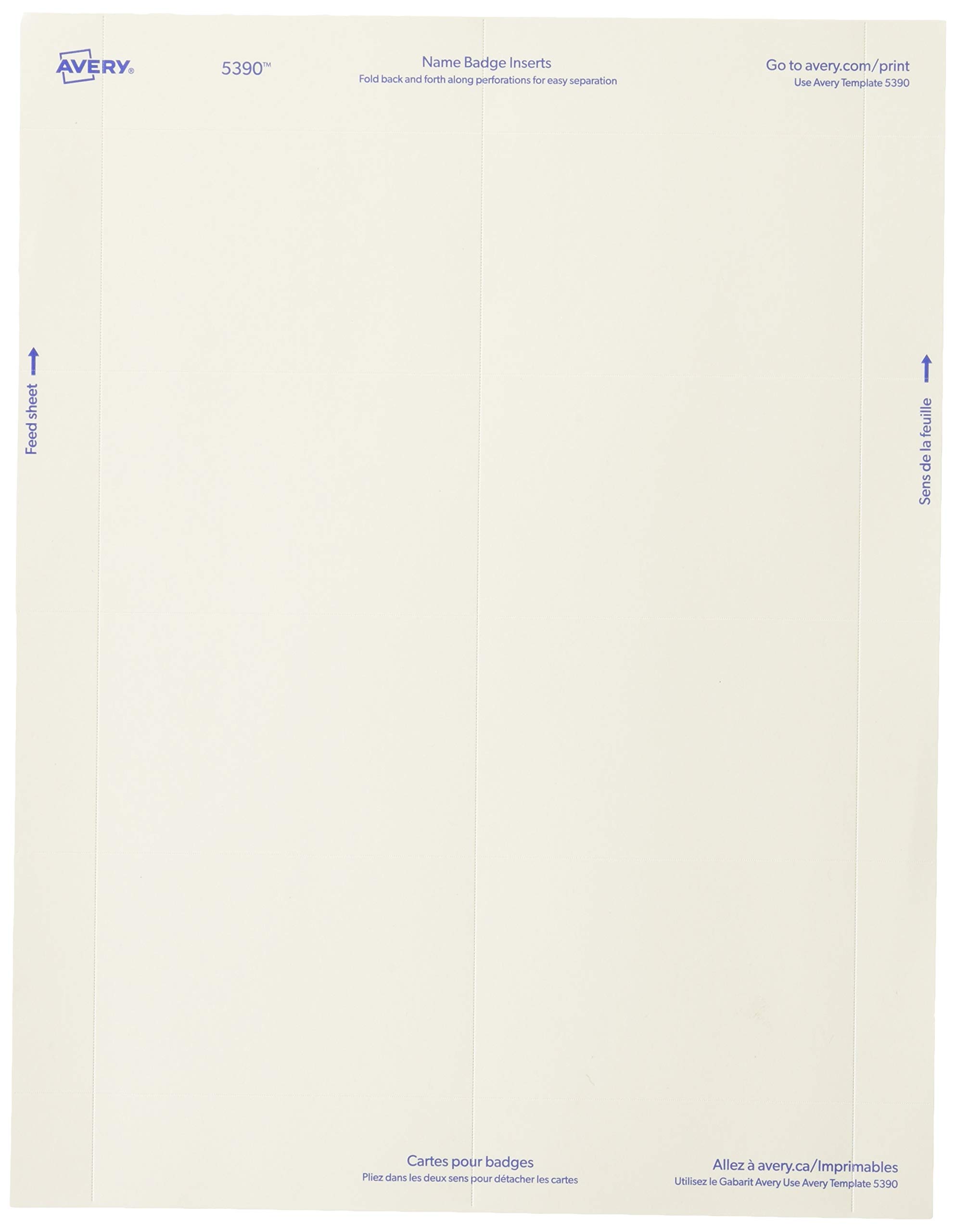 Avery 5390 Name Badge Inserts - 2-1/4