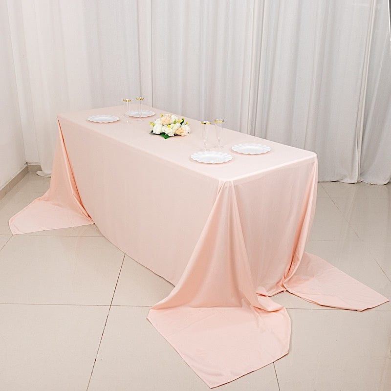 90 x 156 Inch Scuba Polyester Rectangular Tablecloth - Waterproof & Wrinkle-Resistant Dining Table Cover for Parties, Weddings & Events