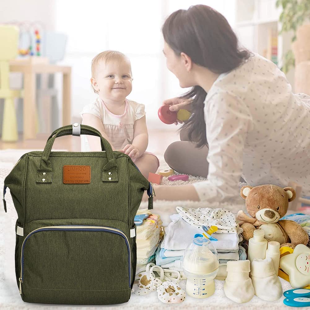 **Limhoo Waterproof Camo Diaper Backpack for Men & Dads – Large Canvas Baby Care Bag for Travel, Outings & Daily Use**