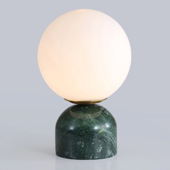 Elegant Sylas Marble Table Lamp - Modern Home & Office Decor Lighting for Bedroom, Living Room, Study - Dimmable LED Desk Lamp with Natural Stone Base