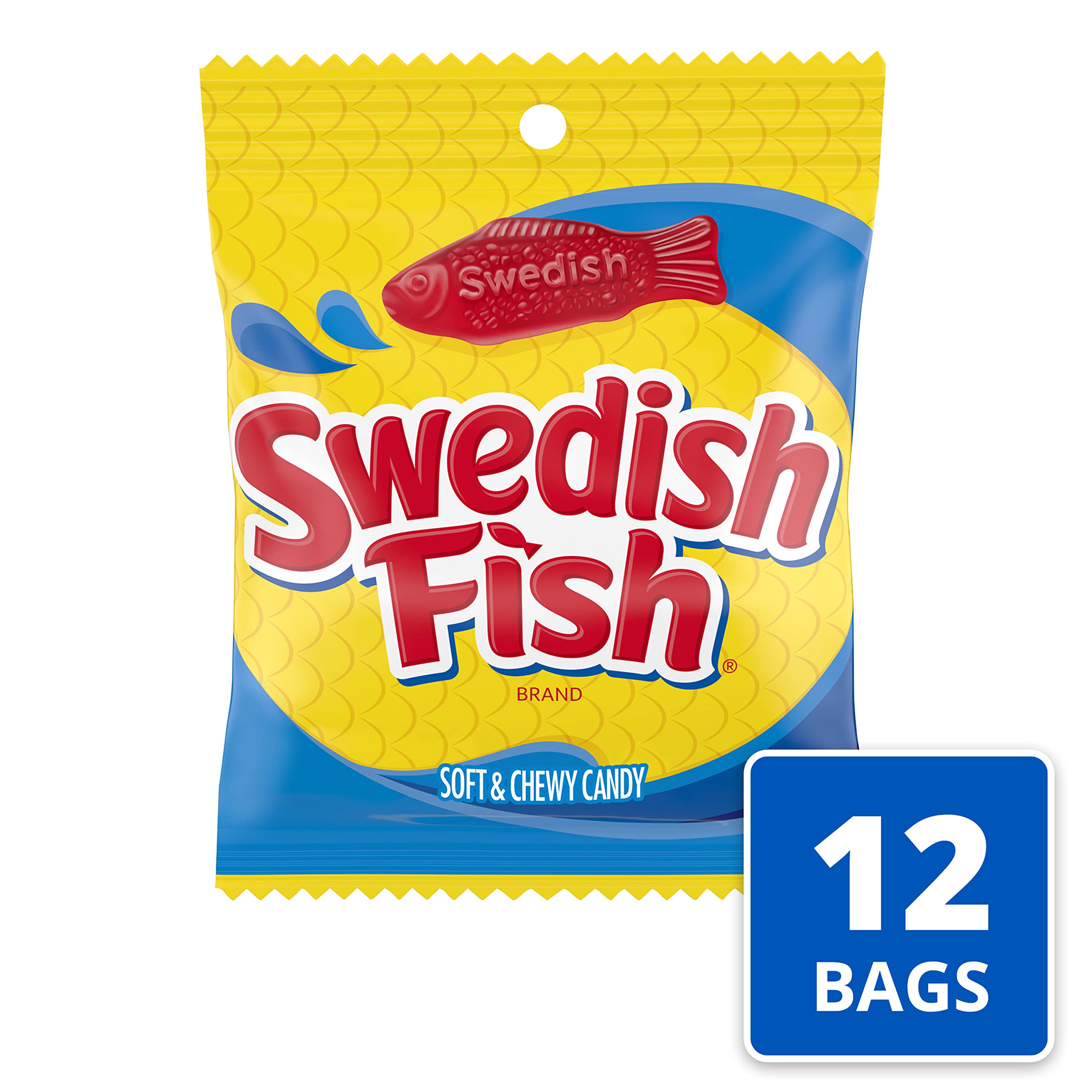 SWEDISH FISH Soft & Chewy Candy - Bulk Pack of 12 (3.6 oz Bags) - Perfect for Parties, Movie Nights & Office Snacks