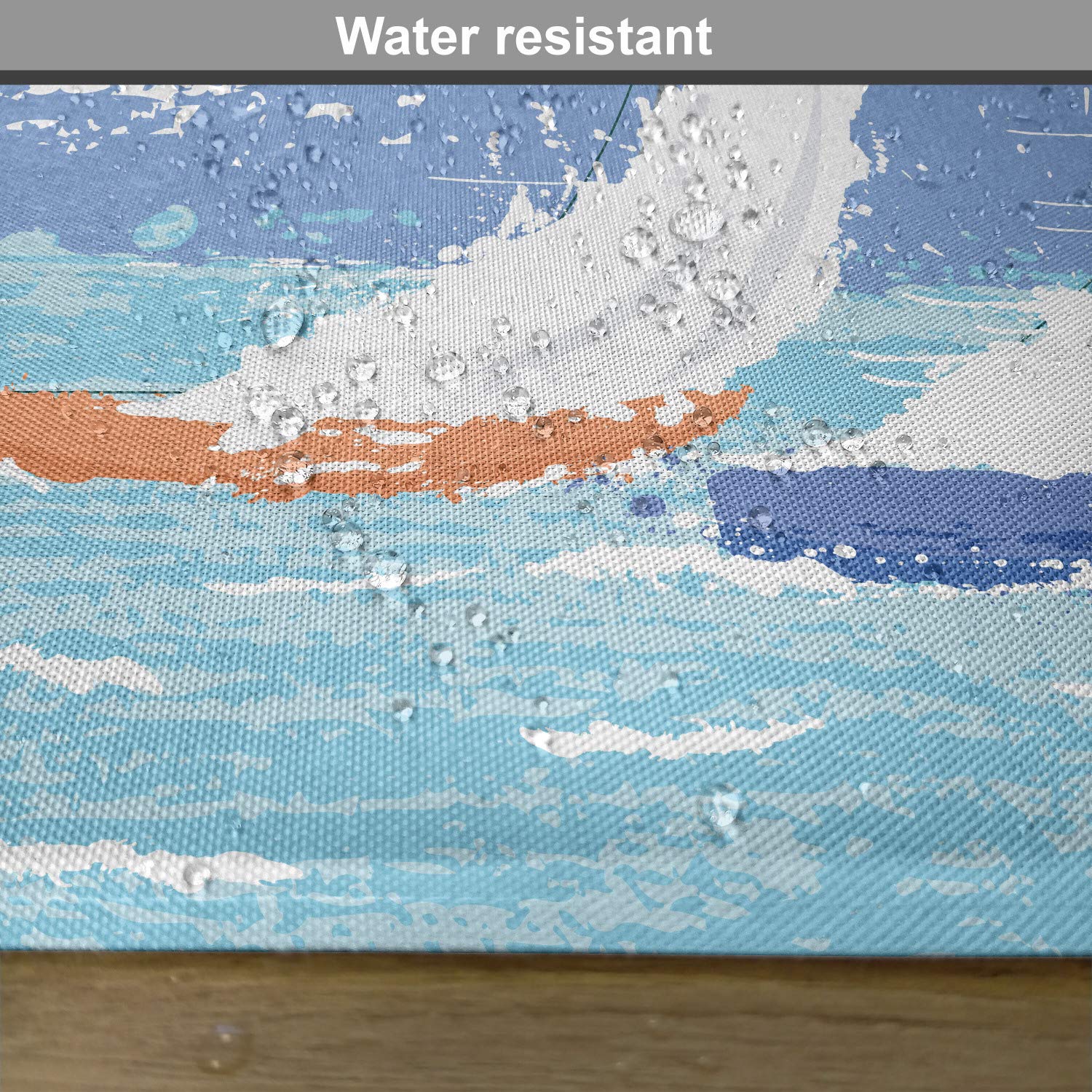 Ambesonne Nautical Place Mats Set of 4 - Grunge Style Racing Sailboats Ocean Print Washable Fabric Placemats for Dining Table - Pale Blue - Perfect for Beach House Decor, Coastal Kitchen, and Nautical Themed Parties