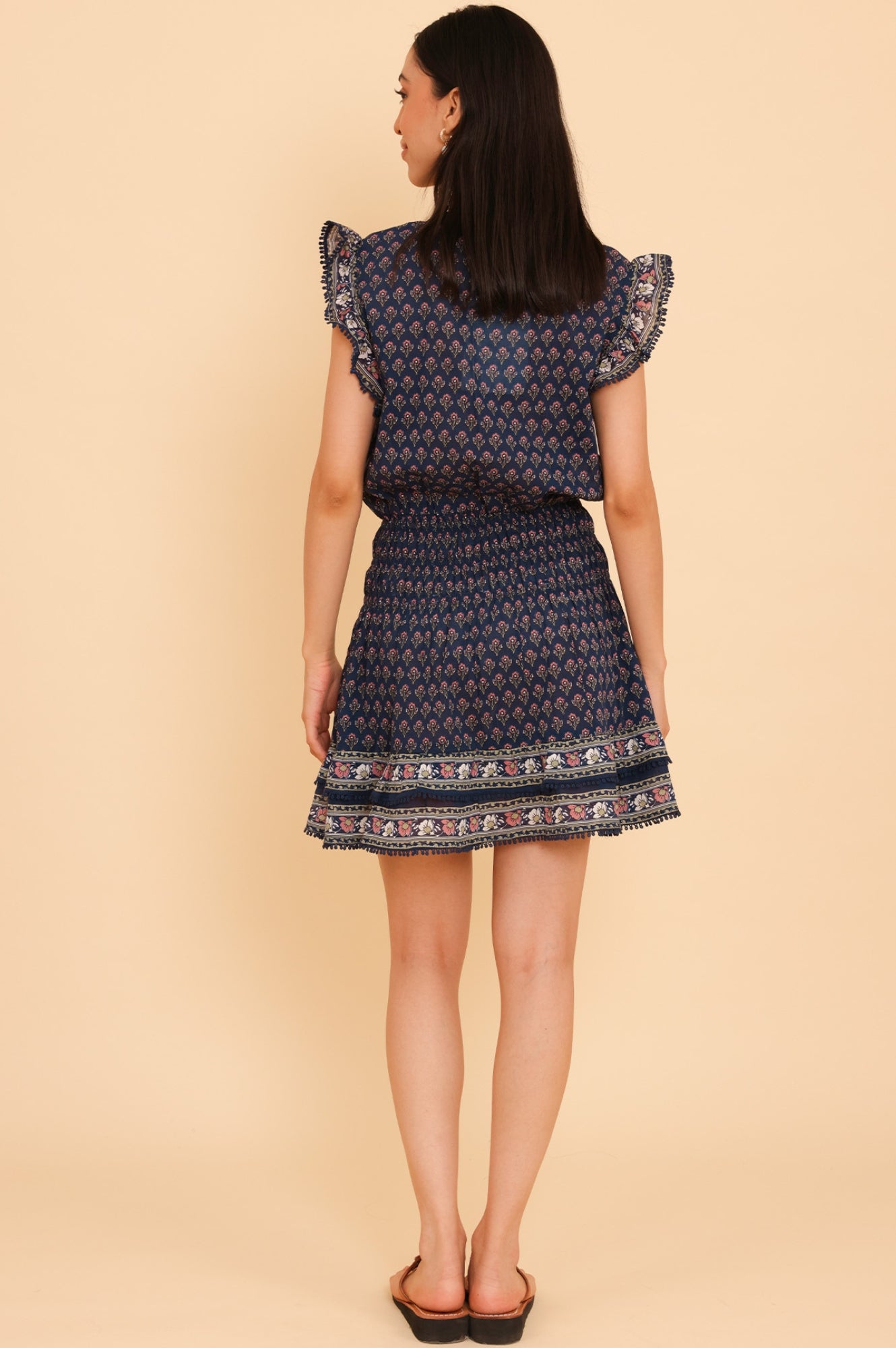 Macy Mini Organic Cotton Dress for Girls - Navy & Pink | Soft, Breathable & Comfortable | Perfect for Summer Outfits, Playdates & Special Occasions