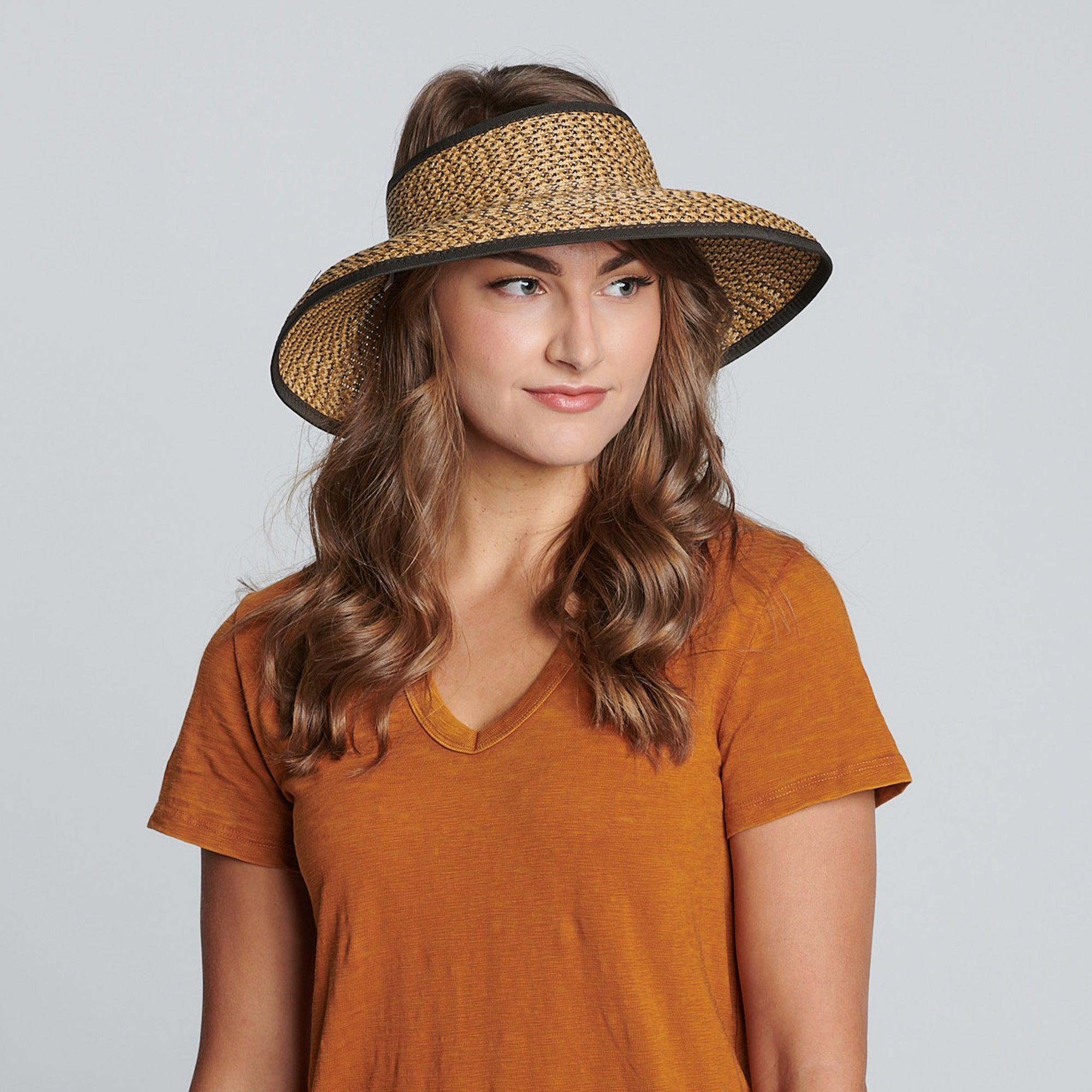 Women's Ultrabraid Wide Brim Sun Visor Hat - UV Protection Summer Outdoor Sports Beach Golf Running Hiking Accessories
