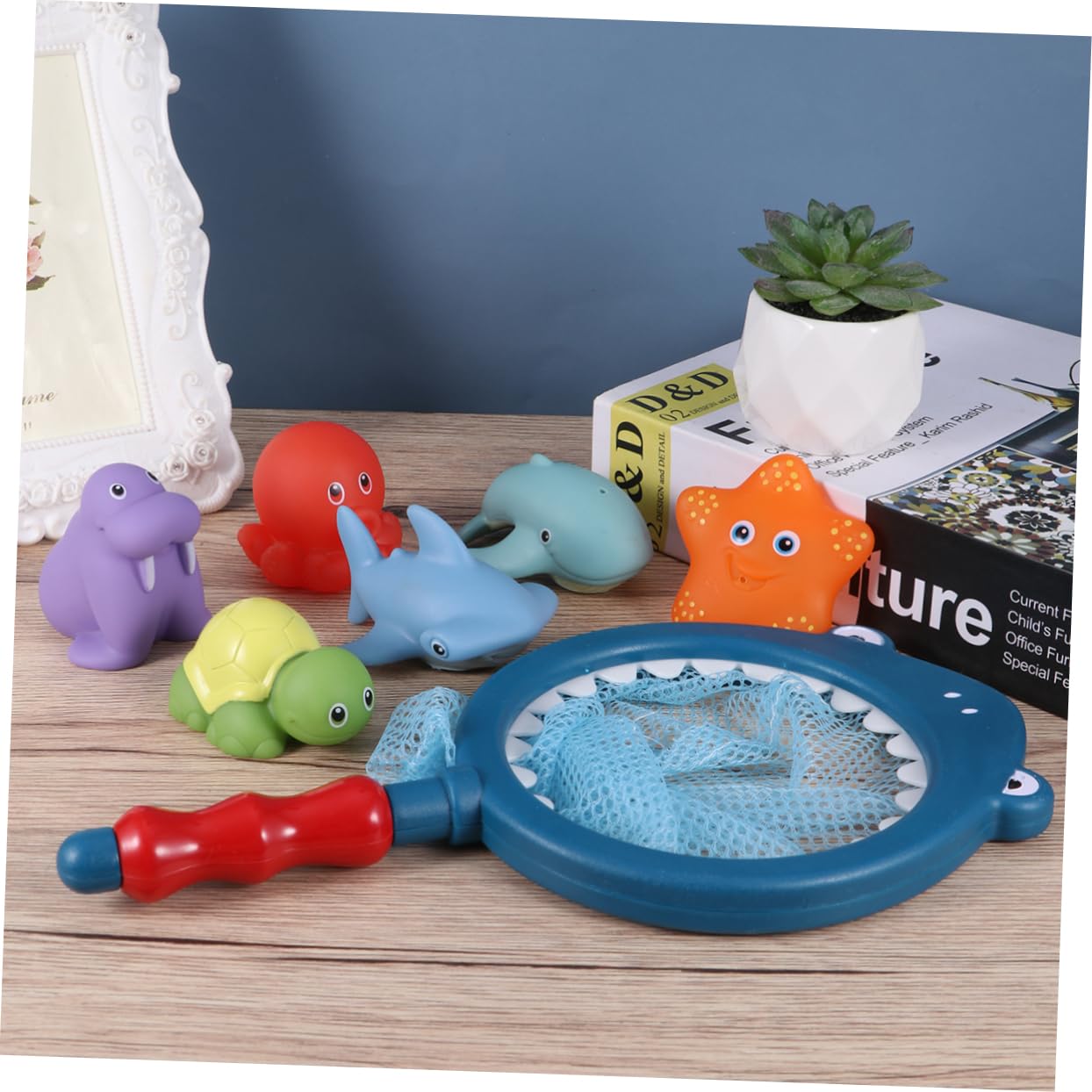 ORFOFE 6-Piece Water Play Toy Set - Fun Fountain Bath Toys for Kids (Blue) - Perfect for Pool, Beach & Bathtime Water Games