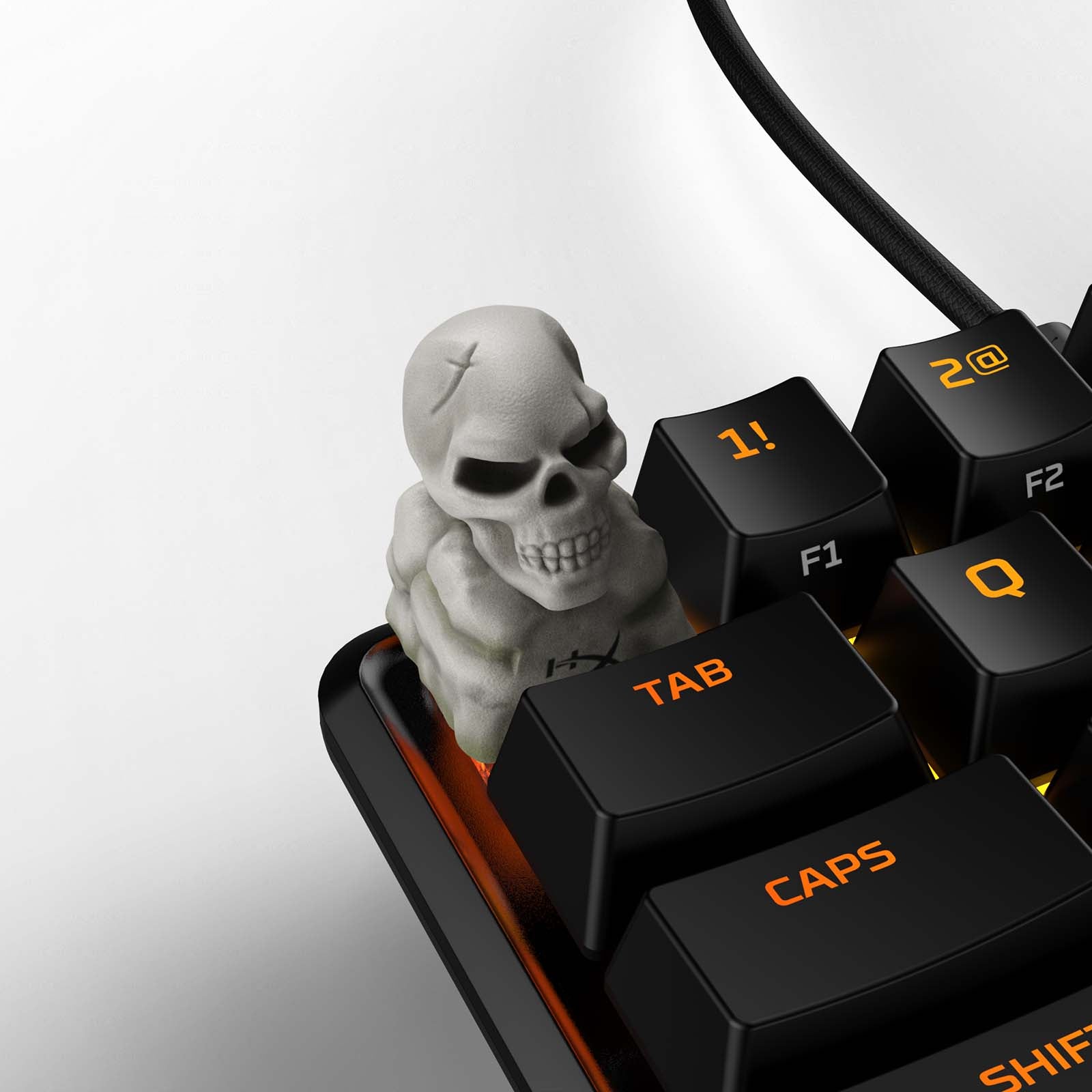 HX3D Commander Skelly Keycap - Custom Mechanical Keyboard Keycap for Gaming & Typing - Perfect for Gamers, Streamers & Keyboard Enthusiasts - Durable ABS/PBT Material - Compatible with MX Switches