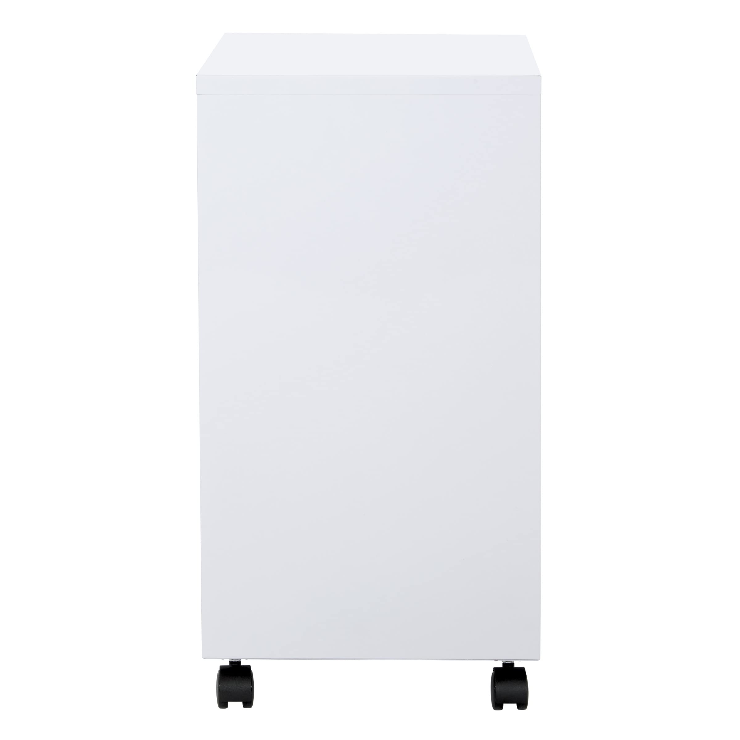 OSP Home Furnishings 2-Drawer Mobile Locking Metal File Cabinet, White - Office Storage Solution for Documents & Supplies | Rolling File Cabinet for Home & Business Use
