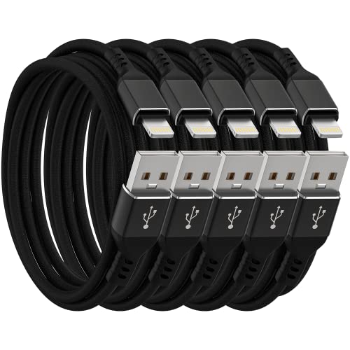 Ironten 100-Pack MFi Certified iPhone Charger Cable 6FT - Fast Charging & High-Speed Data Sync USB Cable for iPhone 14/13/12/11 Pro Max/Plus/XS MAX/XR/XS/X/8/7 Plus (Black) - Perfect for Home, Office & Travel Charging Needs