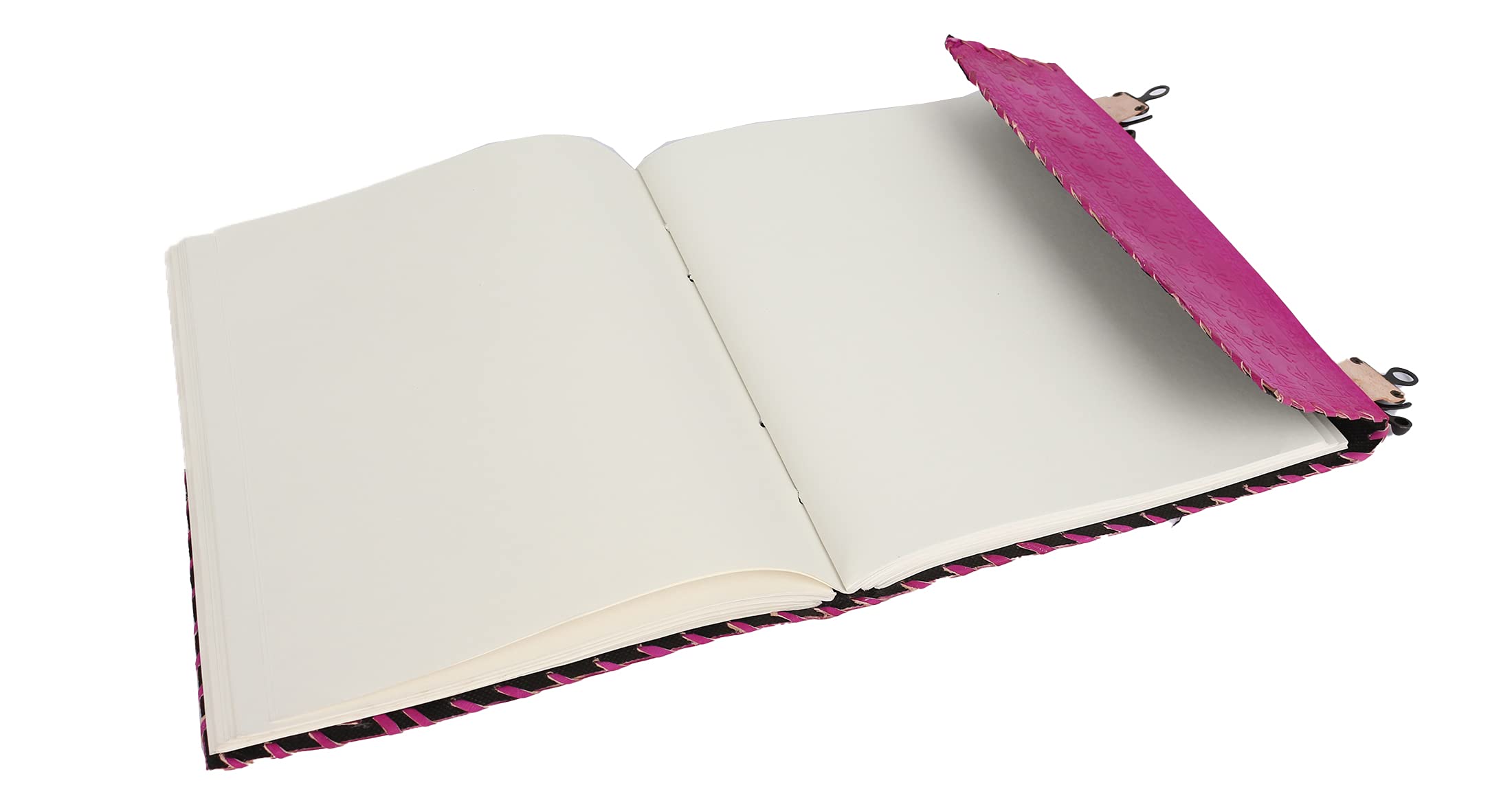TUZECH Seven Chakra Medieval Stone Embossed Handmade Jumbo Leather Journal - 18 Inch Pink Book of Shadows Notebook for Wicca, Office Diary, College Poetry & Sketching - Perfect for Gift Giving & Spiritual Practice