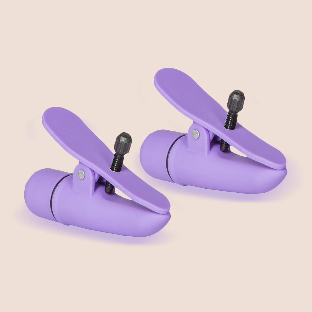 Nipple Play® Nipplettes® Vibrating Nipple Clamps - Adjustable & Rechargeable for Sensual Play, Couples Intimacy & BDSM Exploration