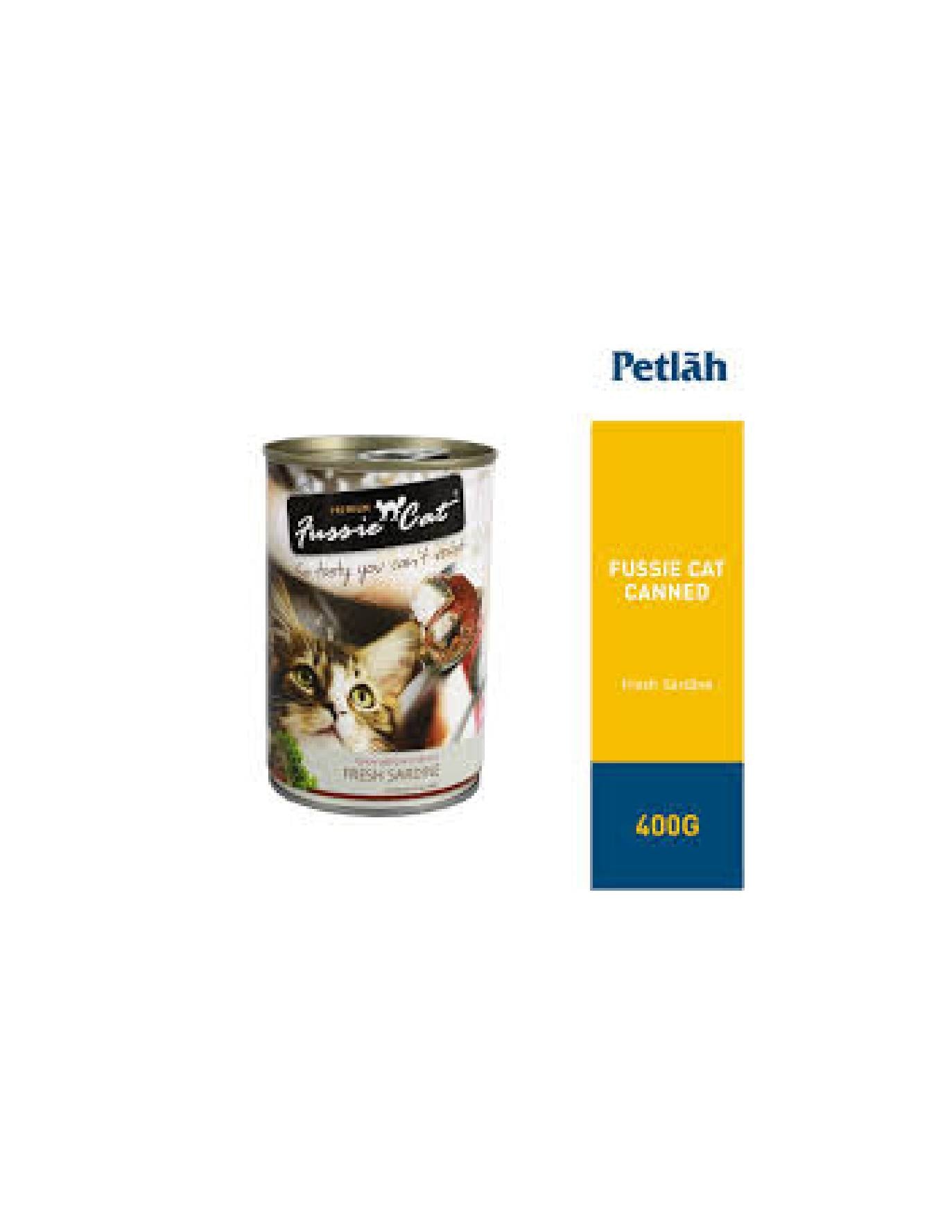 Premium Fussie Cat Sardine Wet Food for Cats - Grain-Free, High-Protein Canned Cat Food (400g) - Ideal for Adult Cats & Kittens, Perfect for Mealtime or as a Tasty Treat