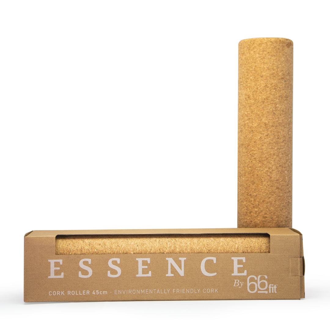 66Fit Premium Cork Massage Roller - 45cm x 10cm Foam Roller for Muscle Recovery, Yoga & Deep Tissue Massage - Ideal for Athletes, Gym & Home Workouts