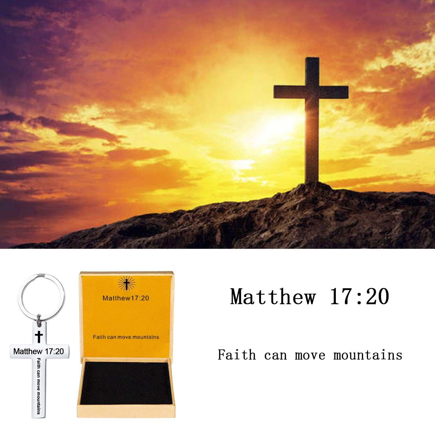 Religious Cross Keychain for Men - Christian Bible Verse Keychain with Scripture, Easter Basket Stuffer Gift for Him | Perfect for Church Events, Baptisms & Daily Faith Inspiration