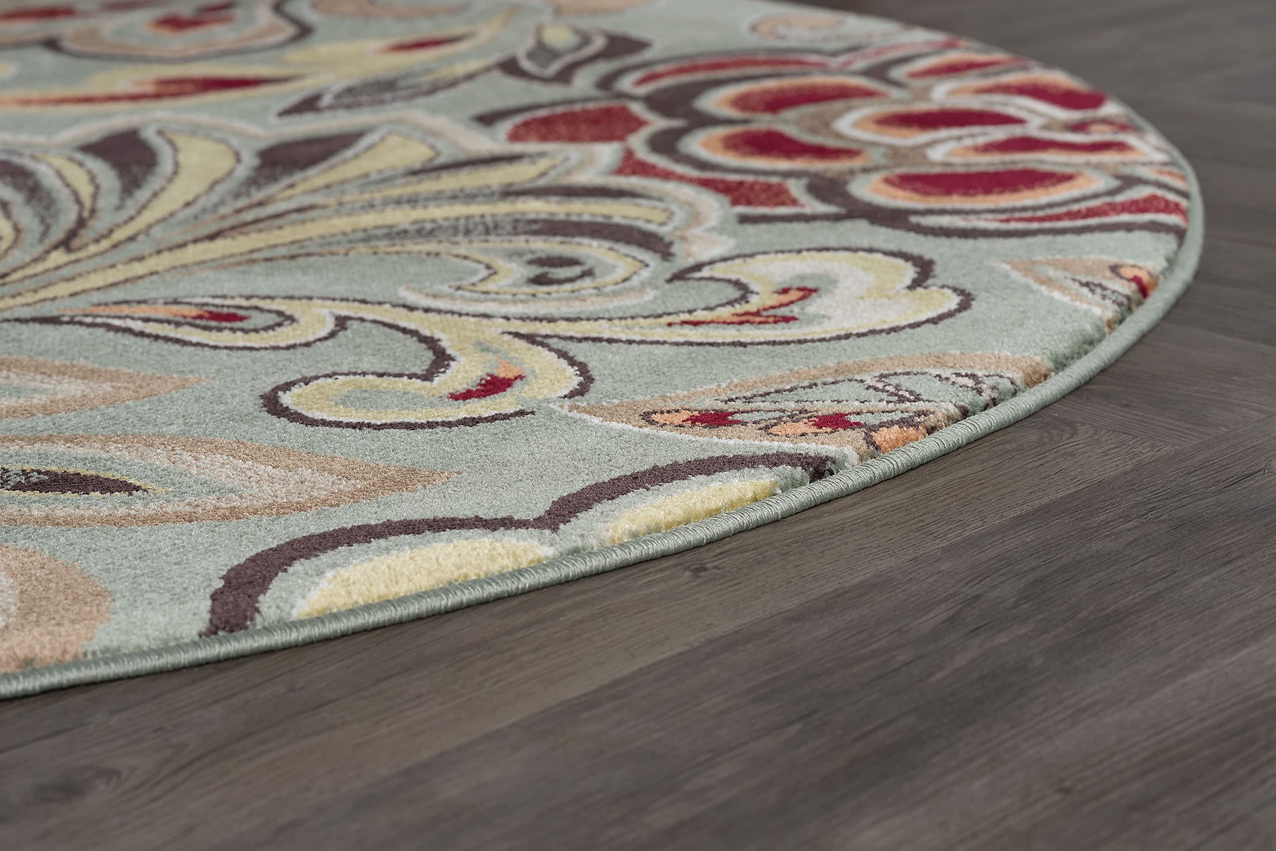 8ft Round Modern Area Rug - Soft Indoor Carpet for Living Room, Dining Room, Bedroom, Kitchen & Entryway - Contemporary Home Decor - Perfect for Cozy Spaces & High-Traffic Areas