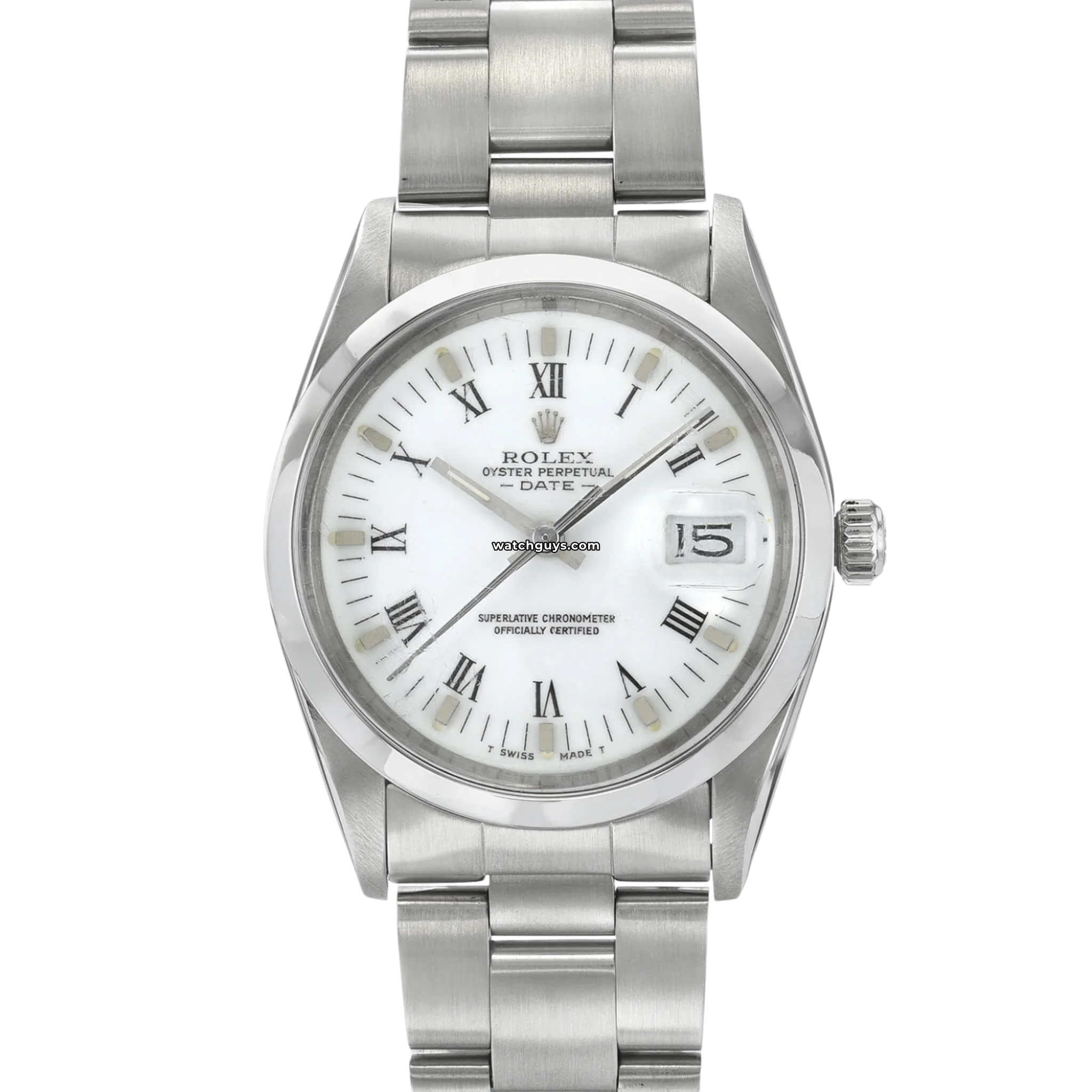 Rolex Datejust 15000 Stainless Steel Watch with White Dial & Roman Numerals - Perfect for Business, Formal Events & Luxury Gifting