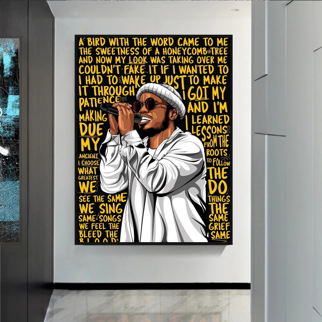 Anderson Paak Singer Rapper Canvas Wall Art Print - Music Inspired Home Decor for Bedroom, Living Room & Office - Perfect Gift for Fans & Music Lovers