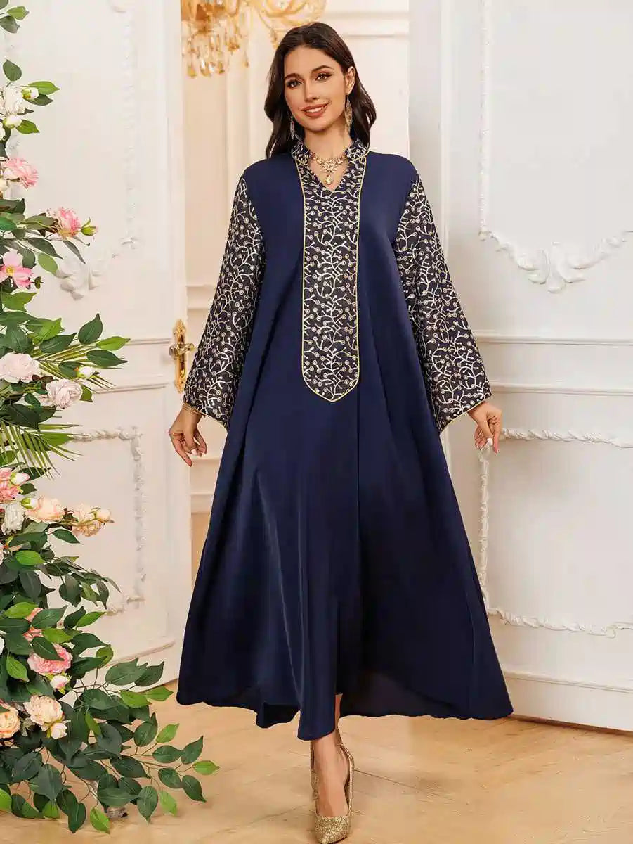Elegant Eid Embroidery Tassel Caftan Dress for Women - Flowy Long Kaftan with Intricate Designs #25438 | Perfect for Eid Celebrations, Weddings & Special Occasions