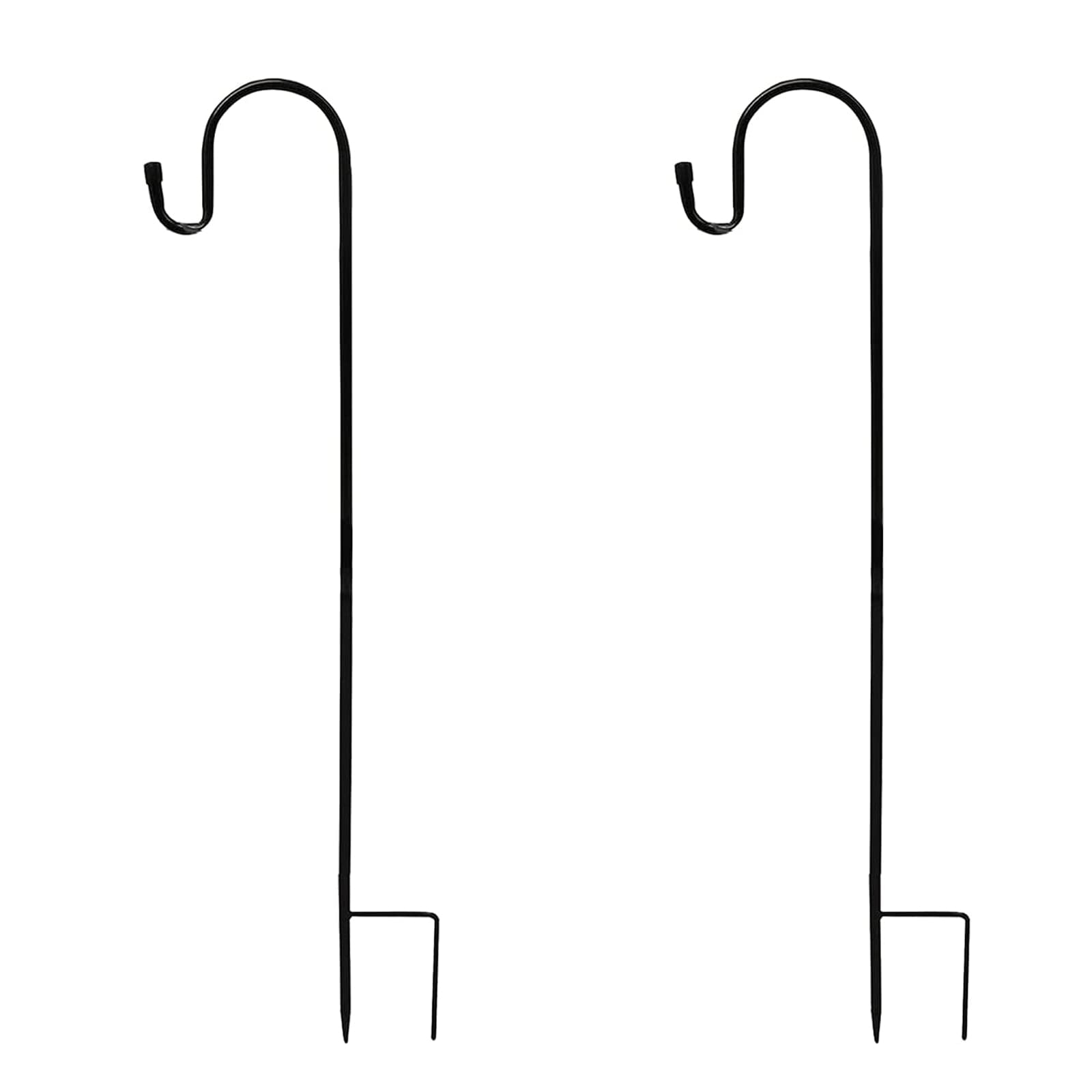XFF Adjustable Shepherd Hooks 2 Pack - 39 Inch Heavy Duty Metal Garden Hooks for Hanging Bird Feeders, Solar Lights, Flower Baskets, Lanterns & Outdoor Decor (Black) - Perfect for Patio, Yard, Garden & Wedding Decorations