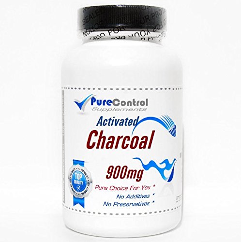 PureControl Supplements Activated Charcoal 900mg - 90 Capsules | Detox & Cleanse Support | Natural Digestive Aid for Gut Health & Bloating Relief