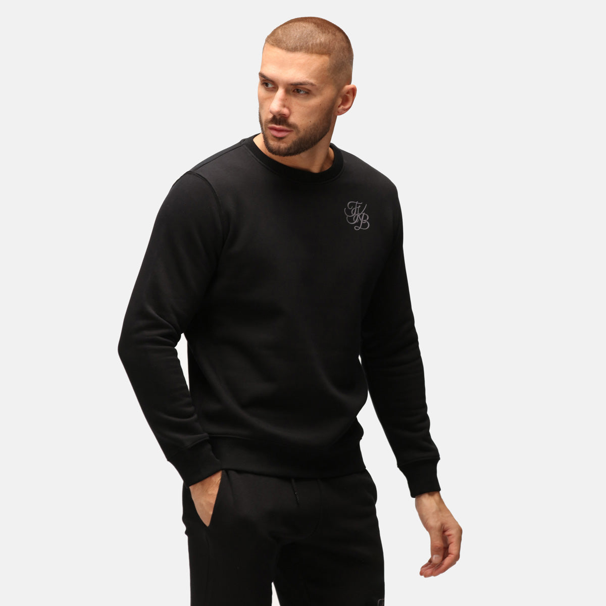 Premium Organic Cotton Black Men's Sweatshirt - Comfortable Eco-Friendly Pullover for Casual Wear & Outdoor Activities