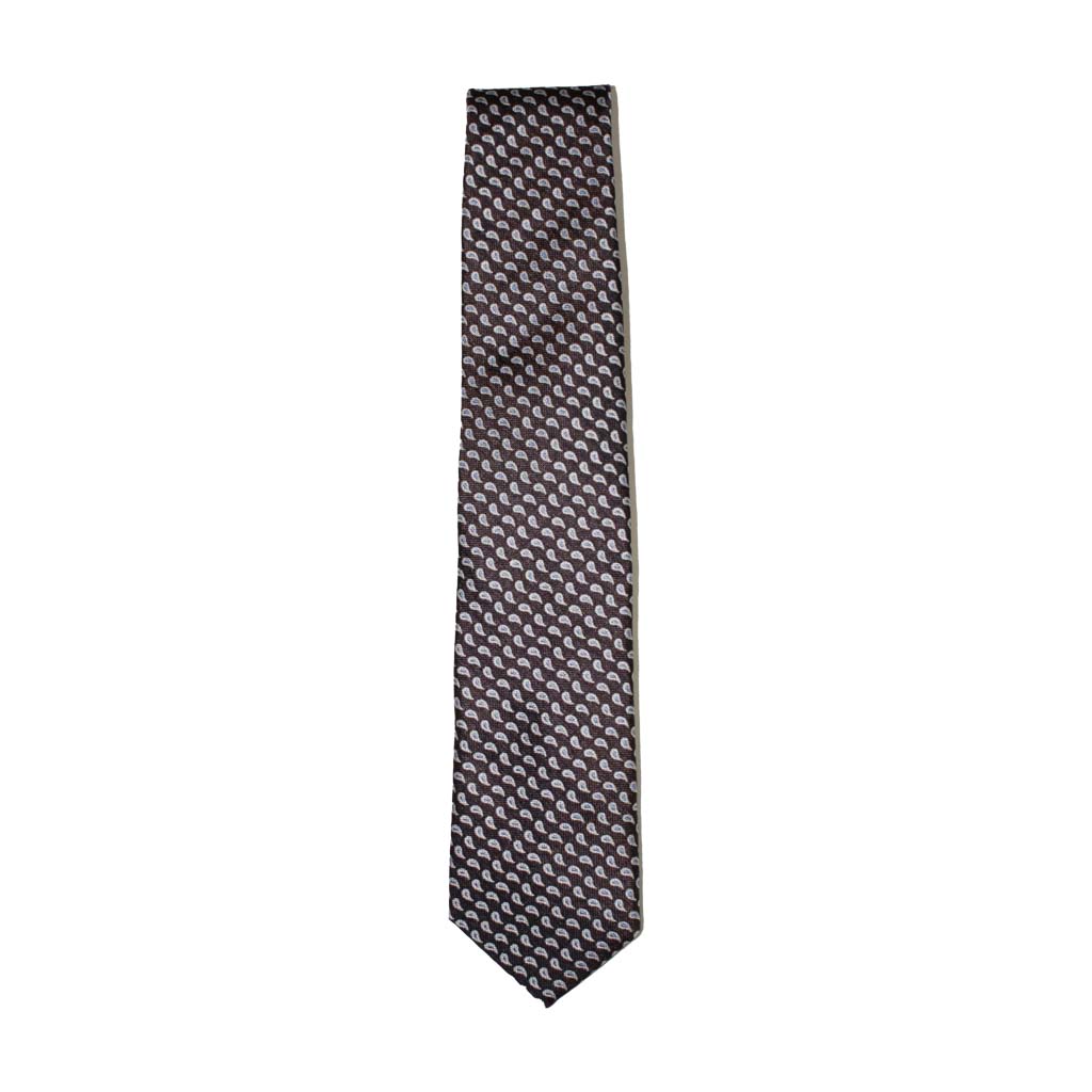 HEMLEY Paisley Silk Tie for Men - Black & Light Grey Pattern - Elegant Formal Necktie for Business, Weddings & Special Occasions