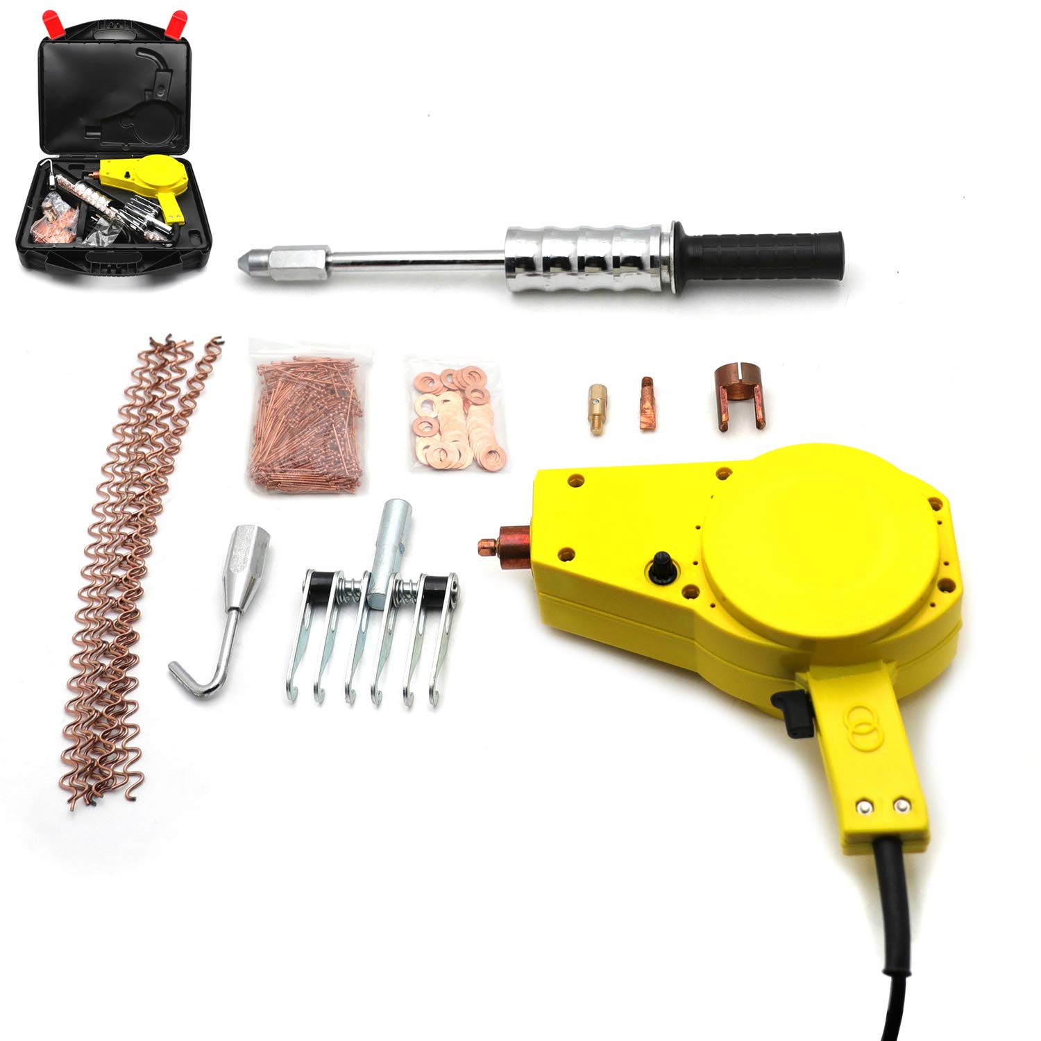 HTTMT Standard Stud Welder Starter Kit - Spot Puller, Hammer Gun, Dent Puller for Auto Body Repair [P/N: ET-CAR-FIX007-BK] | Perfect for Car Dent Removal, Collision Repair & DIY Automotive Maintenance