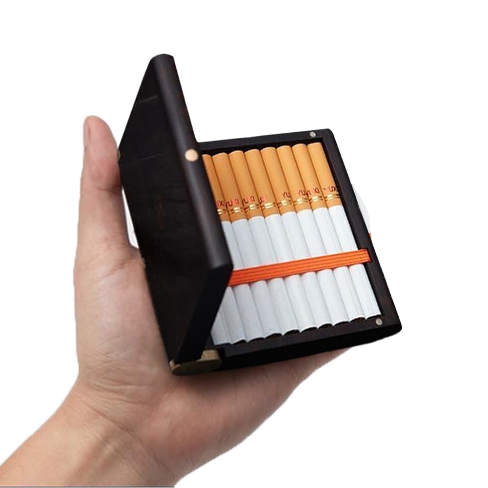 Premium Purple Sandalwood Magnetic Cigarette Case - 100mm King Size Wooden Cigarette Holder, Portable Travel Storage Box - Ideal Gift for Men, Father's Day & Christmas - Perfect for Outdoor, Travel and Daily Use