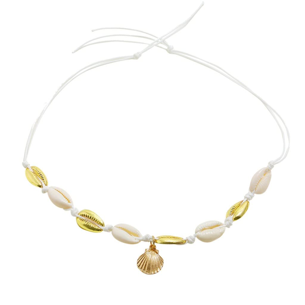 Handmade Beach Shell Necklace for Women & Girls - Natural Seashell Jewelry, Boho Stacked Necklace - Perfect for Summer Vacations, Beach Parties & Boho Fashion