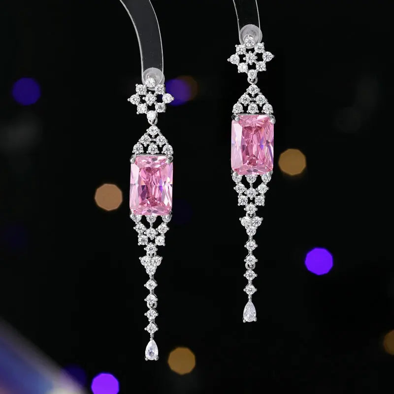 Sparkling Cubic Zirconia Long Tassel Earrings for Women - Elegant Wedding Jewelry, Bride Accessories for Bridal Party, Prom & Special Occasions