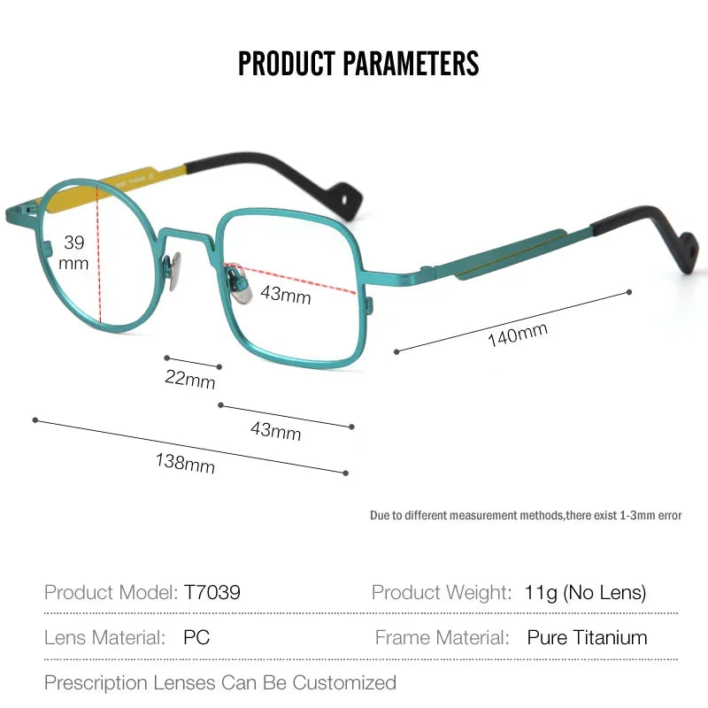 Aror Women's Full Rim Square Round Titanium Eyeglasses Frame - Lightweight Durable Glasses for Women - Perfect for Reading, Working & Fashion Accessories