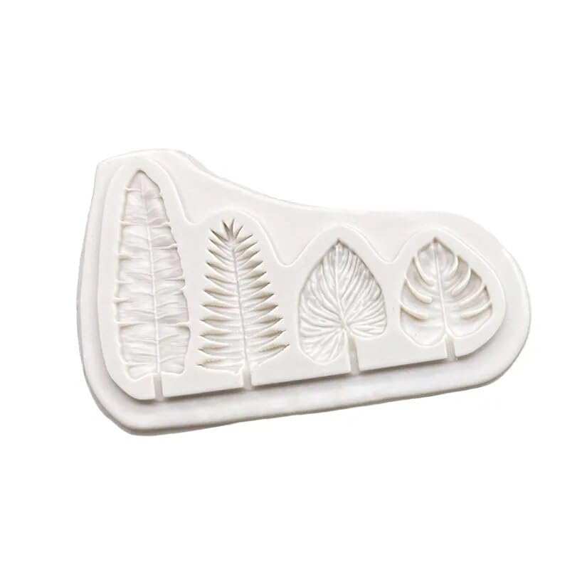 BITSKY Tropical Leaf Silicone Molds Set - Palm Leaf & Banana Leaf Chocolate Molds for Cake Decorating, Fondant, Clay & Resin Crafts - Perfect for Baking, Cupcake Toppers & DIY Sugar Crafts (Turtle Leaf Design)