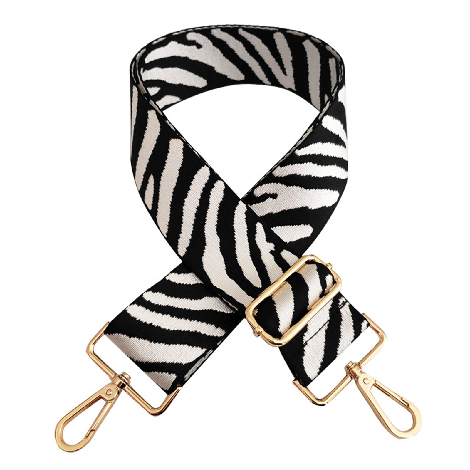 Adjustable Zebra Print Crossbody Bag Strap Replacement - White - Perfect for Handbags, Purses & Tote Bags - Ideal for Everyday Use, Shopping & Travel