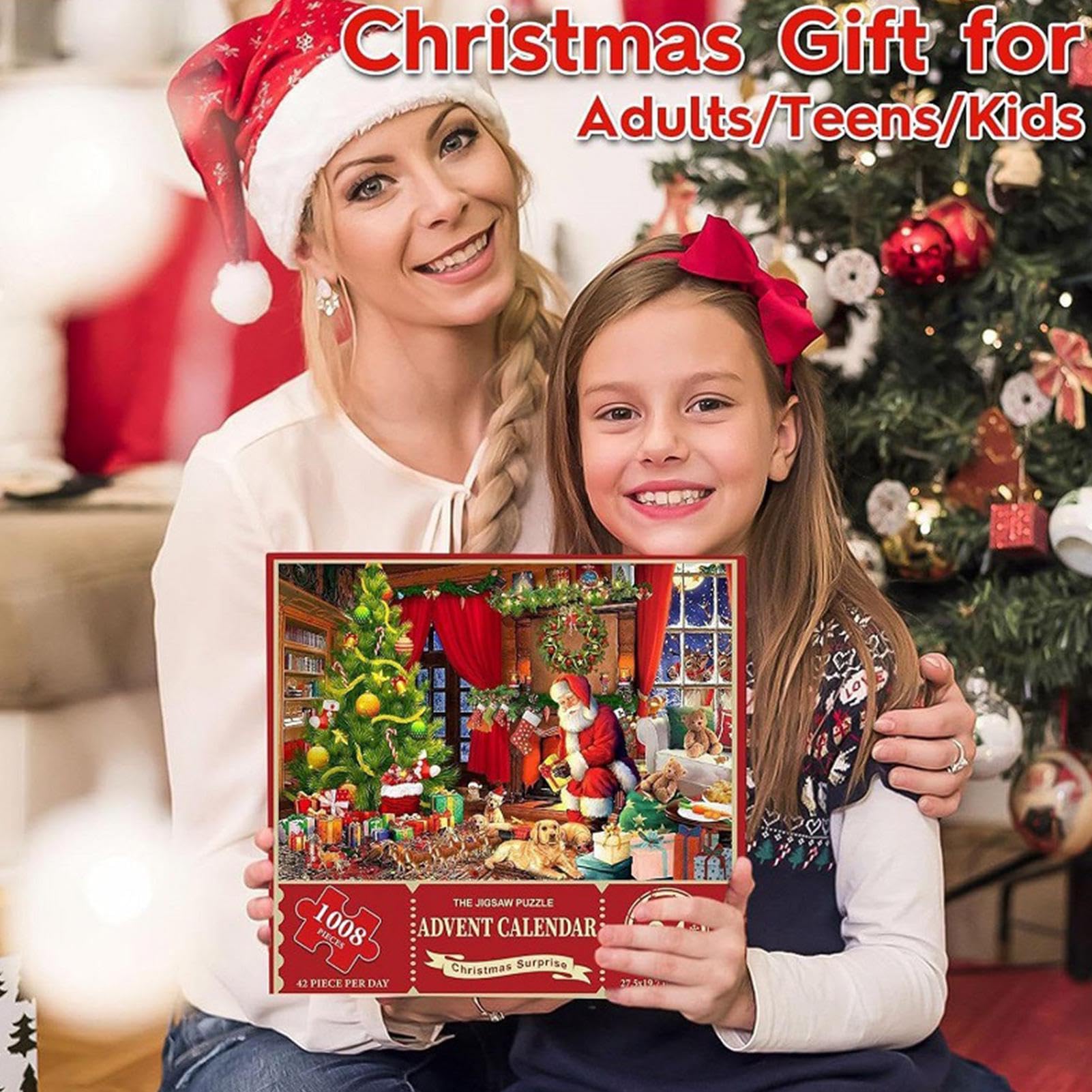 Christmas Advent Calendar Puzzle - 24-Day Countdown Puzzle for Kids & Adults - Holiday Family Activity - Perfect for Christmas Countdown & Winter Decorations