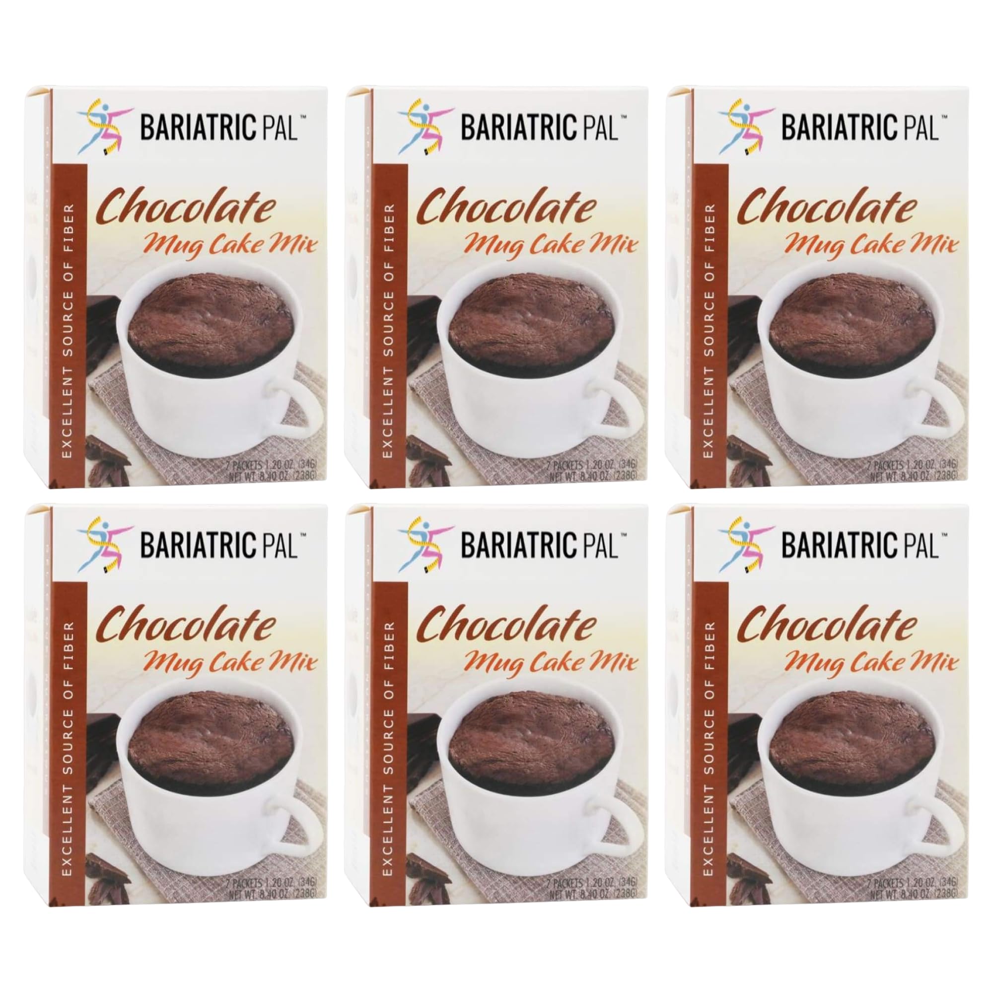 BariatricPal High Protein Mug Cake Mix - Chocolate Flavor, Low Carb, Keto Friendly (6-Pack) | Quick & Easy Microwave Dessert for Weight Loss & Healthy Snacking