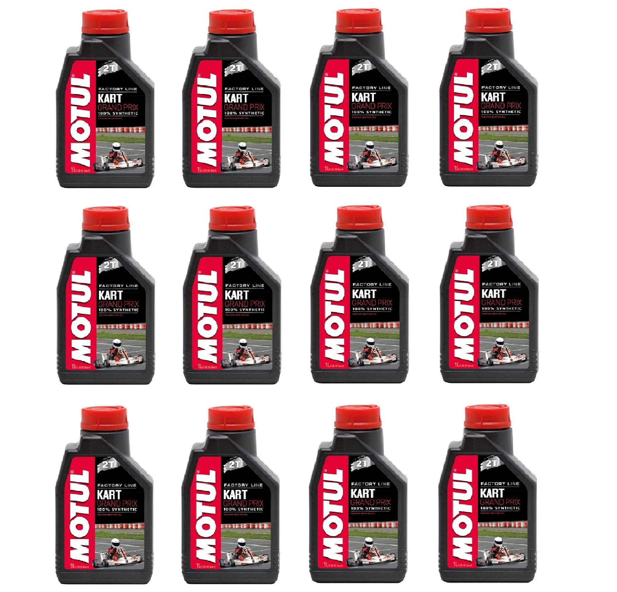 Motul 105884 Kart Grand Prix 2T Motor Oil - 12 Pack of 1-Liter Bottles for High-Performance Racing Engines | Ideal for Go-Kart, Motorcycle & Small Engine Maintenance