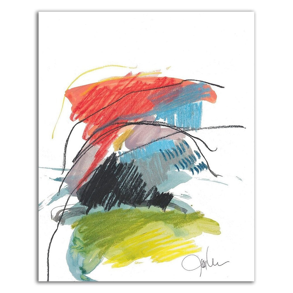 Abstract Landscape No. 40 by Jan Weiss - Premium Canvas Wall Art Print - Ready to Hang - Modern Home & Office Decor - Living Room, Bedroom, Dining Room Wall Art