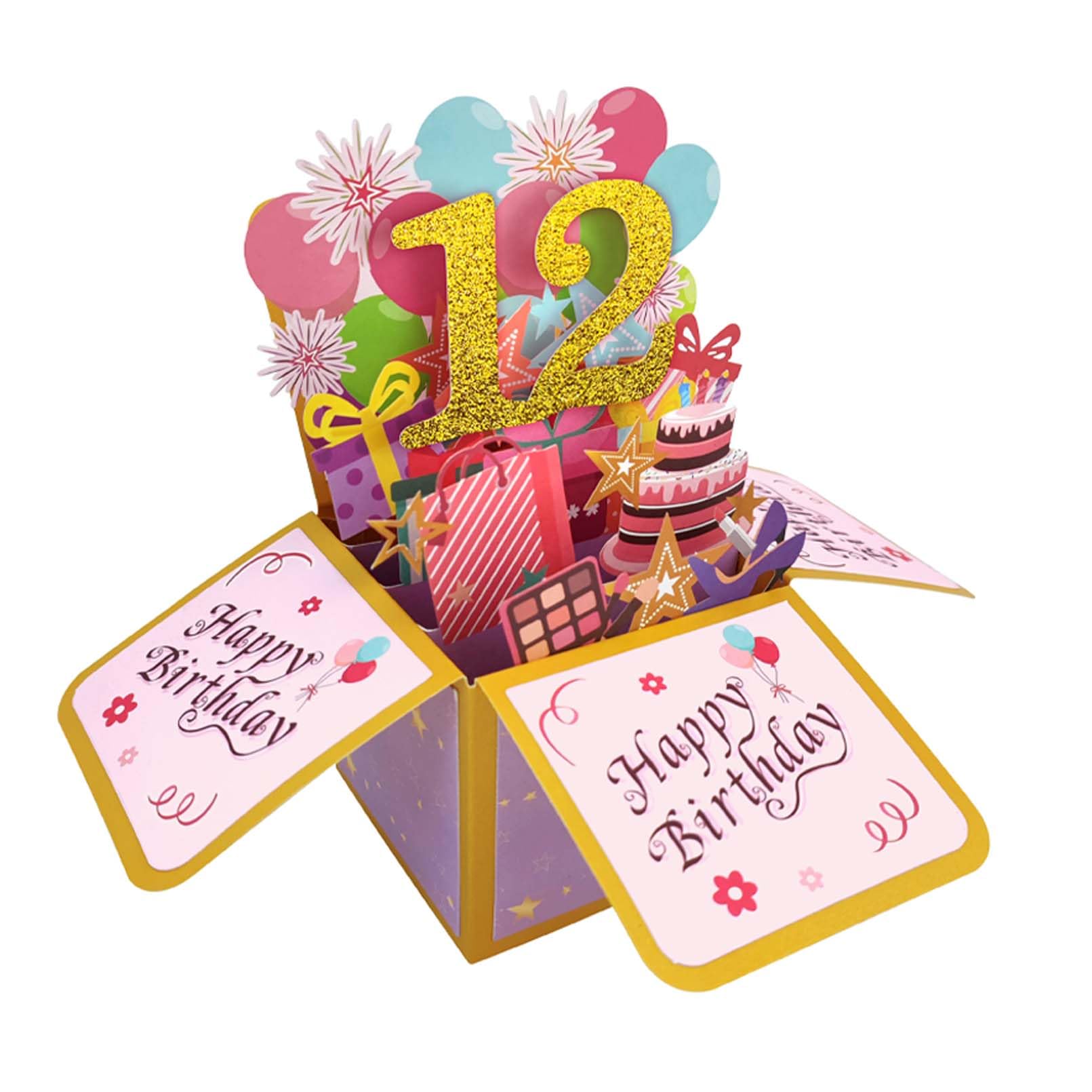 Sweet 12th Birthday Pop Up Card for Girls & Boys - Unique 12 Years Old Birthday Gift for Daughter, Niece, Sister or Brother | Fun Popup Greeting Card for Tweens | Perfect for Birthday Parties, Milestone Celebrations & Surprise Gifts