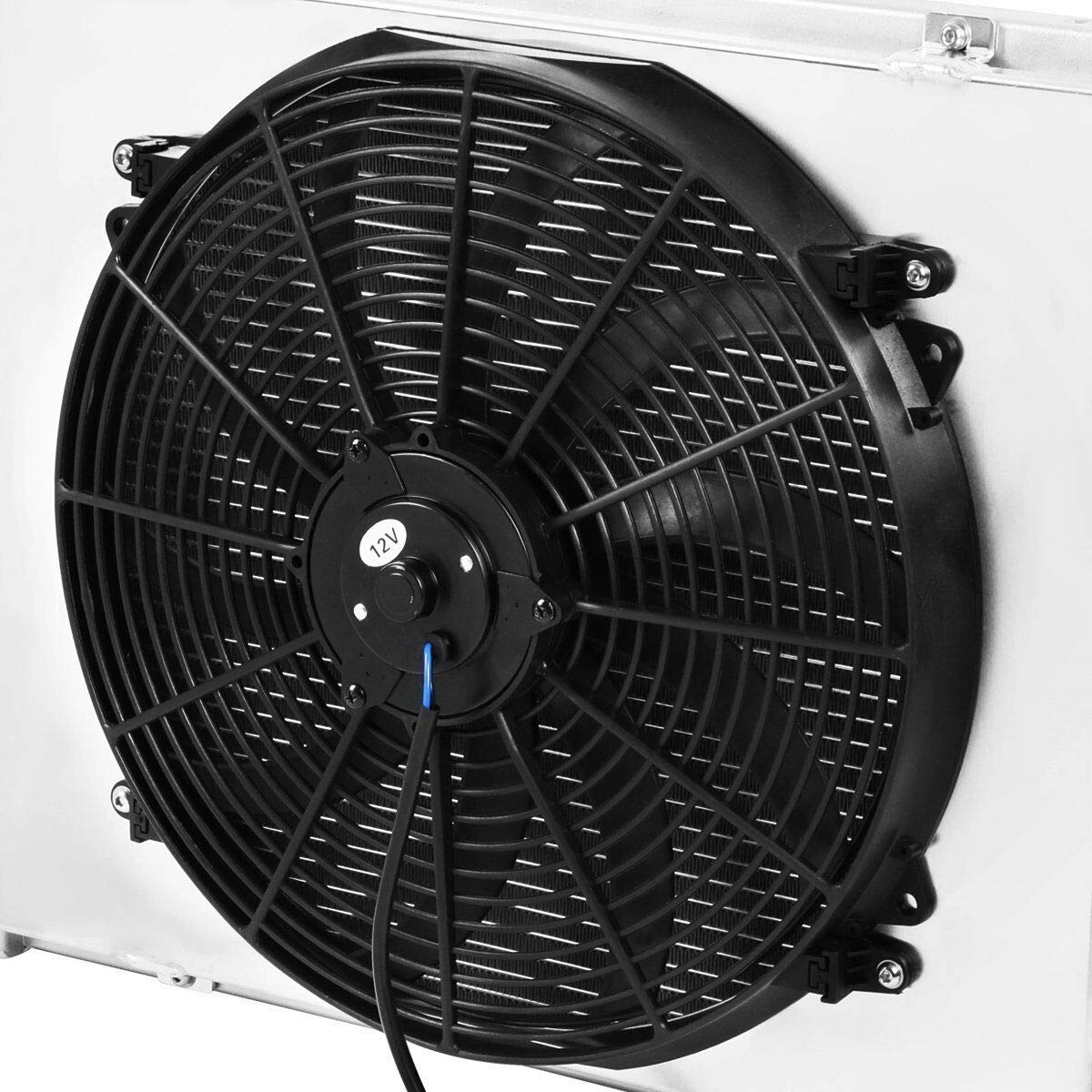 ALLOYWORKS 3 Row All Aluminum Radiator with Shroud Fan & Thermostat for 1967-1969 Chevy Camaro/Pontiac Firebird | High Performance Cooling System Upgrade for Classic Muscle Cars