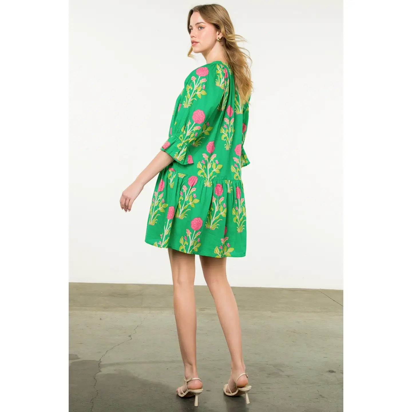 Etta Floral Dress for Women - Elegant Summer Flowy Maxi Dress with V-Neck & Ruffle Sleeves - Perfect for Beach Vacation, Wedding Guest, Party & Date Night