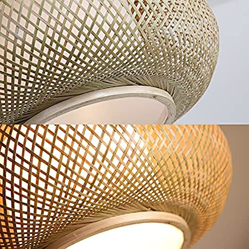 Rustic Rattan Pendant Light - 16