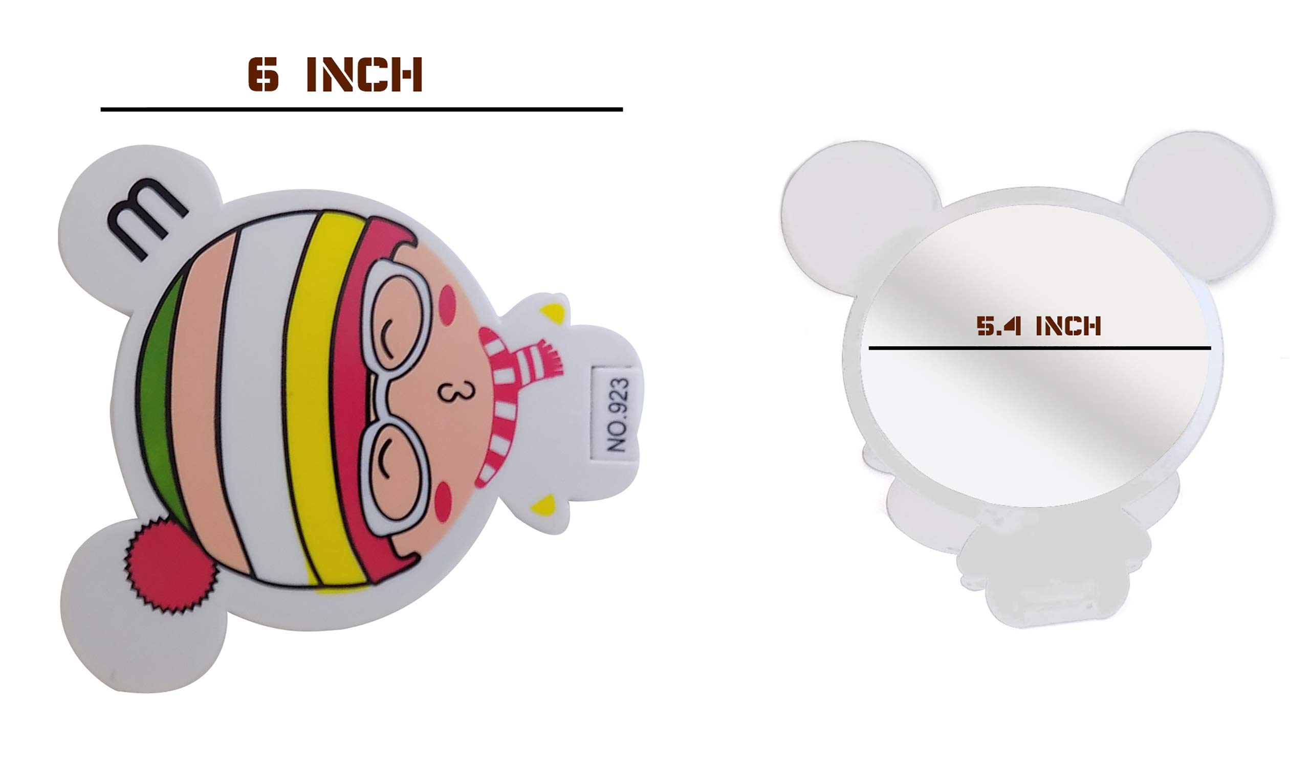 INAAYA Portable Travel Compact Mirror for Kids - Cute Cartoon Design, Lightweight 20g, Pack of 1 - Perfect for School, Travel & Makeup Practice