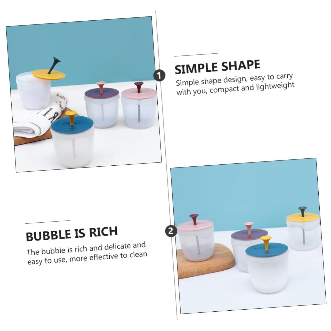 4pcs Face Wash Bubble Maker - PP Material, Simple & Stylish Compact Design for Deep Cleansing | Perfect for Travel, Spa & Daily Skincare Routine