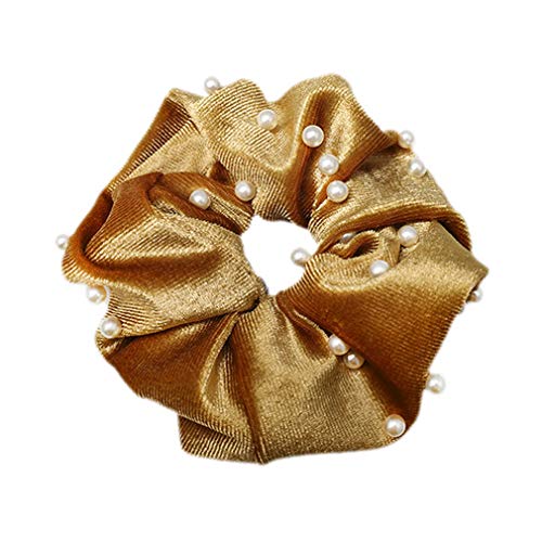 Premium Velvet Pearl Hair Scrunchies for Women & Girls - Soft Hair Ties, Ponytail Holders & Hair Accessories - Perfect for Everyday Wear, Workouts & Special Occasions