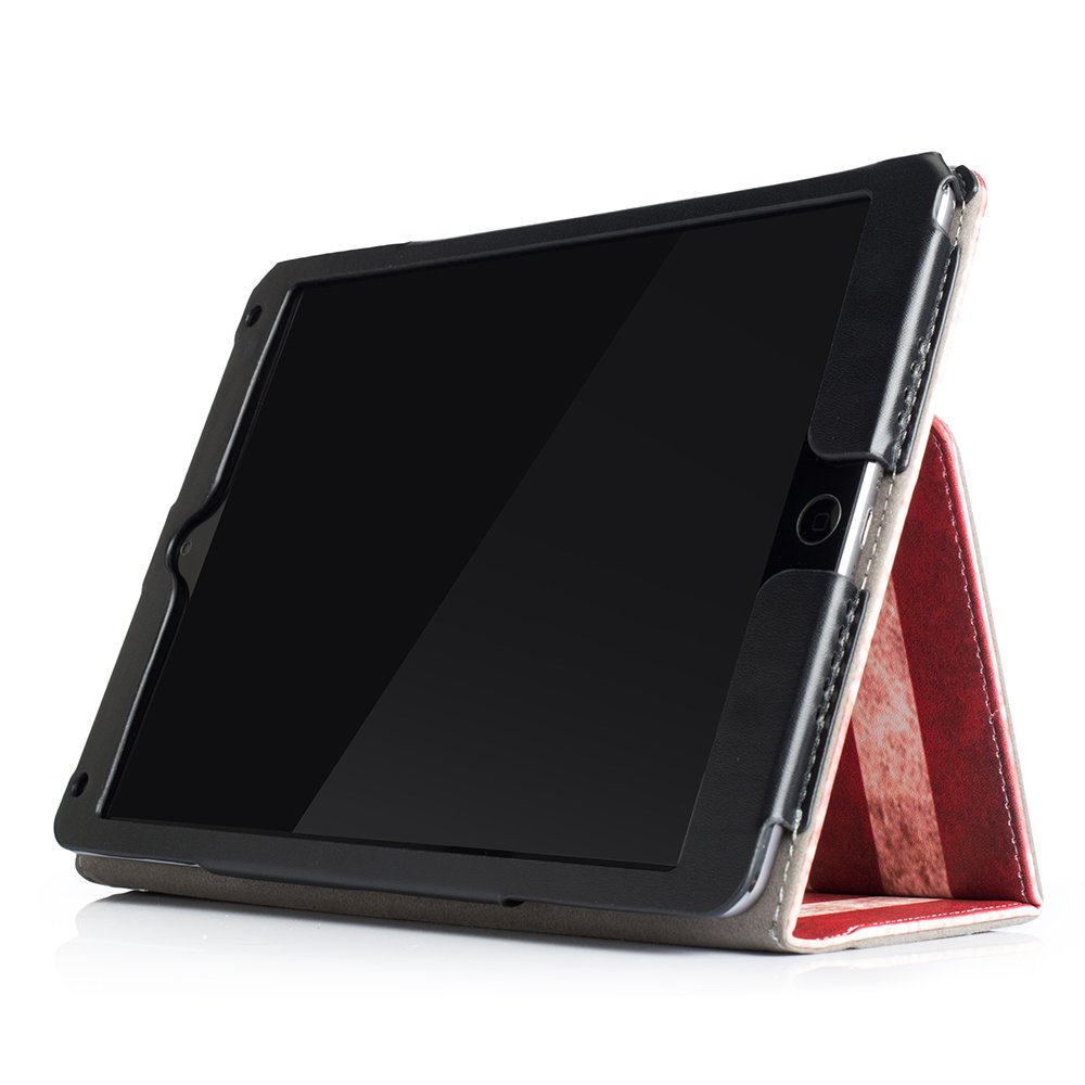 Premium PU Leather iPad 9.7 Inch Case (2018/2017/Air 2/Air 1) - Shockproof Corner Protection & Scratch-Resistant Smart Cover with Auto Sleep/Wake - Patriotic American Flag Design - Perfect for Work, Travel & Home Use