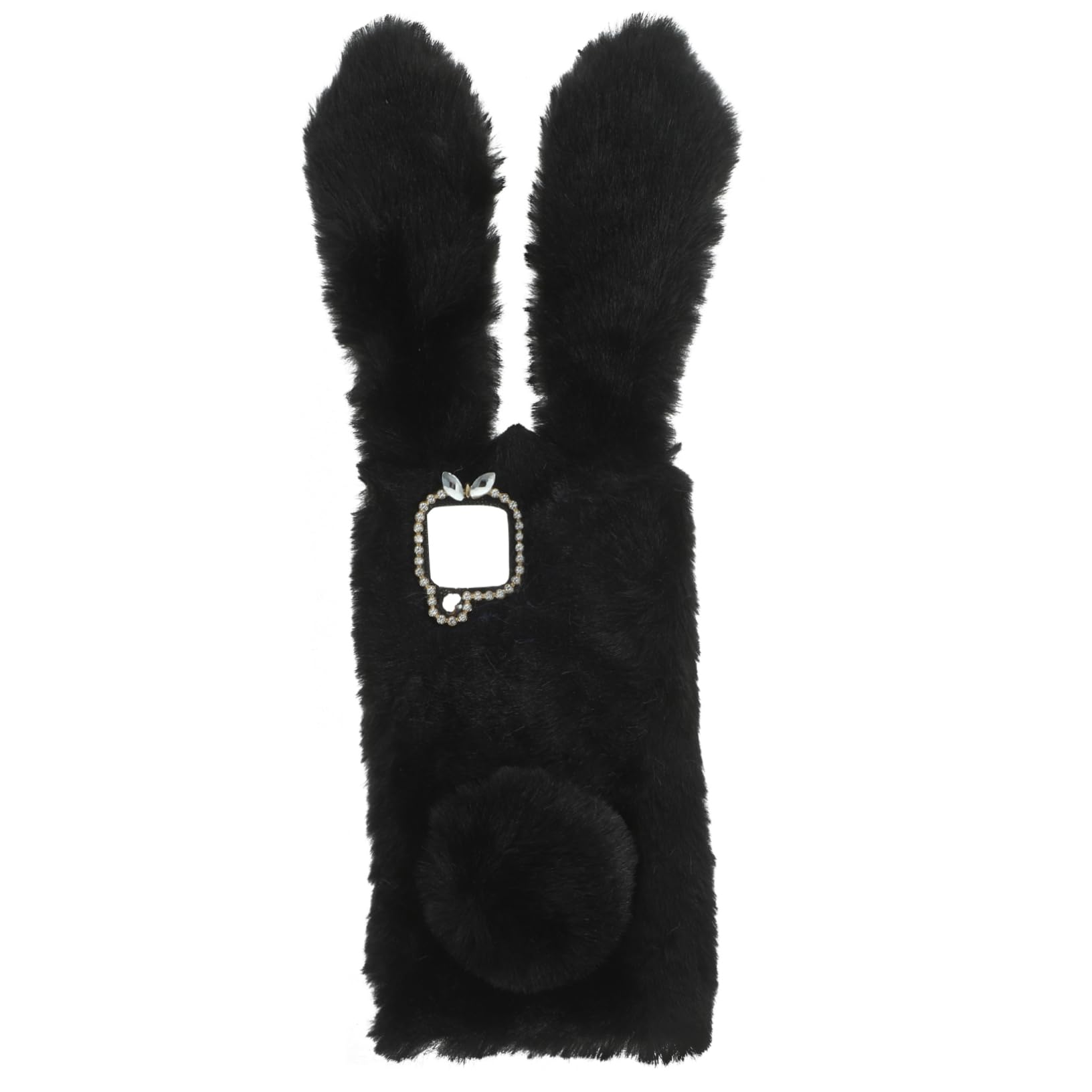 Mikikit Soft Plush Rabbit Phone Case Compatible with Samsung Galaxy A42 5G - Cute Protective Cover for Women & Girls (Black) | Perfect Gift for Birthday, Christmas & Daily Use
