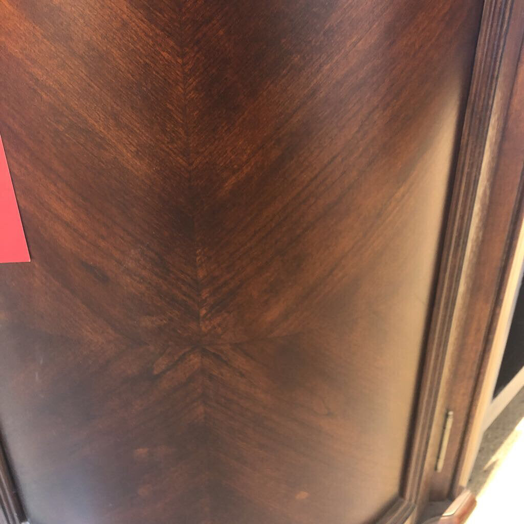 Traditional Wood Domed Front Corner Cabinet 22W x 17D x 30H - Perfect for Living Room, Bedroom & Kitchen Storage
