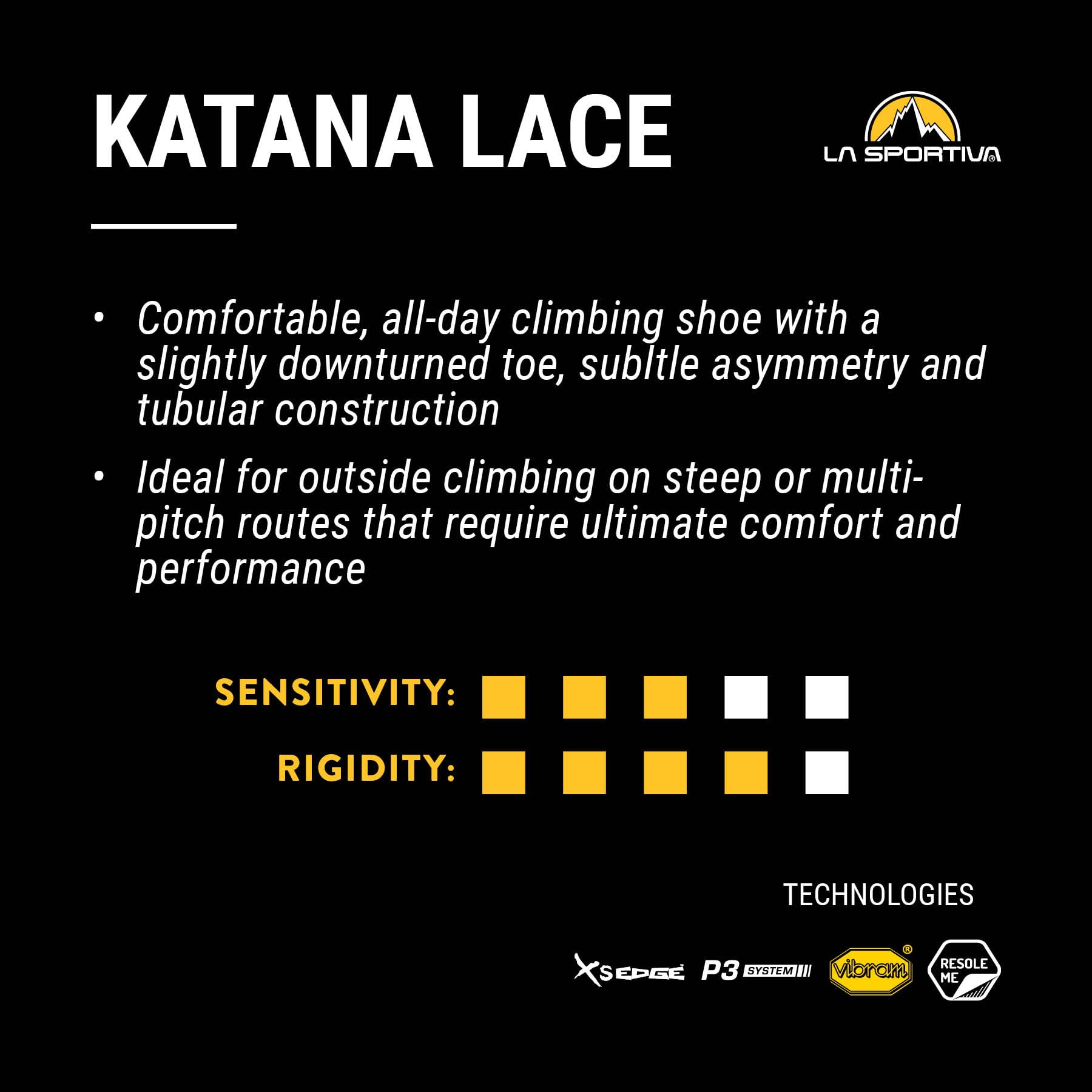 La Sportiva Men's Katana Lace Rock Climbing Shoes - High-Performance Climbing Footwear for Indoor & Outdoor Bouldering, Sport Climbing & Gym Training
